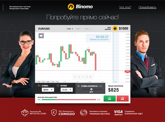 брокер Binomo, на платформе которого торгуют трейдеры, желающие получать по-настоящему комфортные условия торговли, современную торговую площадку и порядочность в  отношении клиентов